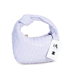 Geanta mica de mana, model impletit, din piele naturala DiAmanti Firenze Mov Lila Geanta mica de mana, model impletit, din piele naturala DiAmanti Firenze Mov Lila